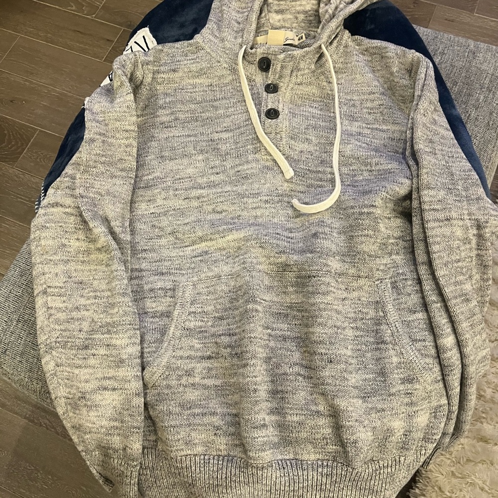 H&M Light Gray Hooded Sweater size L mens
